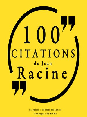 cover image of 100 citations de Jean Racine